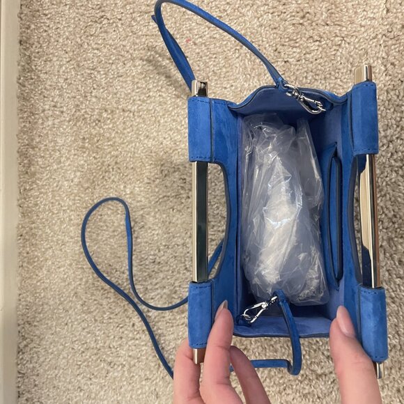 STAUD Mar Mini Bag Blue Suede - Picture 6 of 6